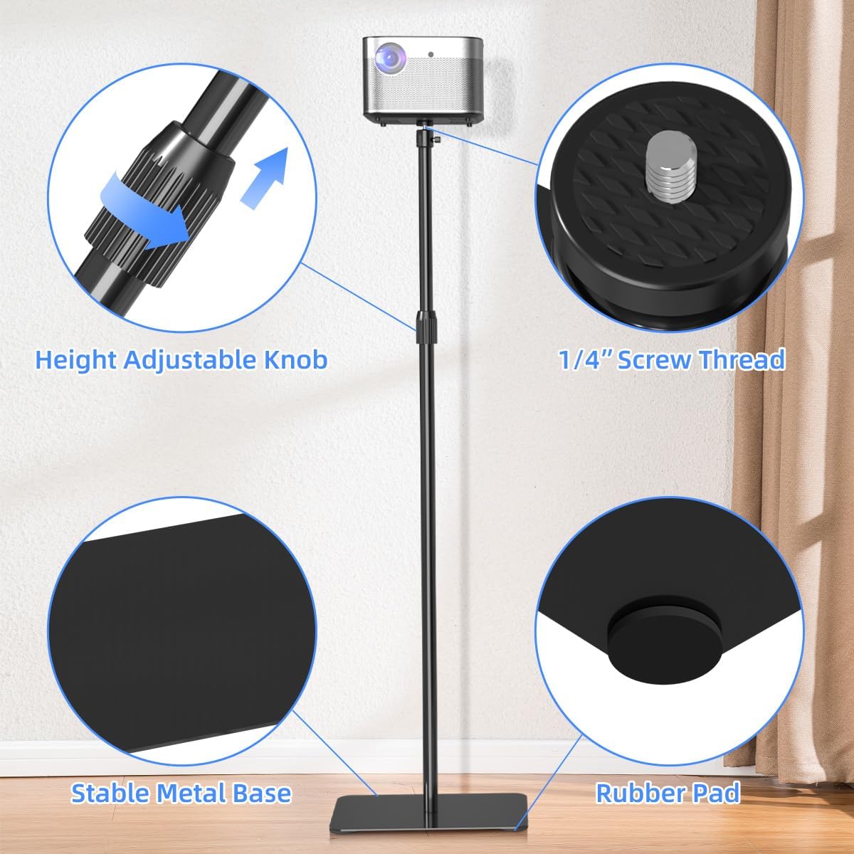 Thumbnail 5 de Suptek Projector Stand Floor Mount - Adjustable Height PR001F