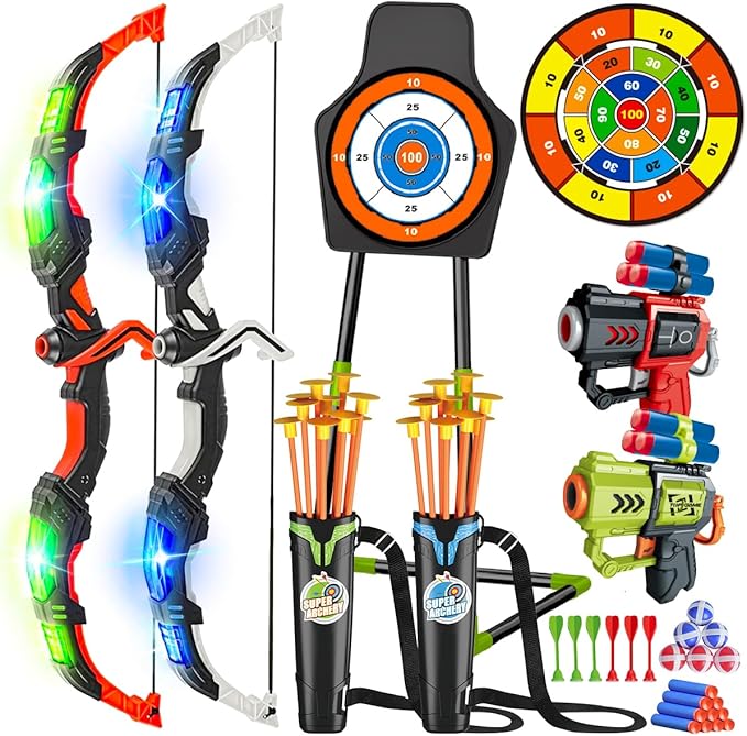 Detalle de VATOS Juego de arco y flecha 🌈 para niños y niñas