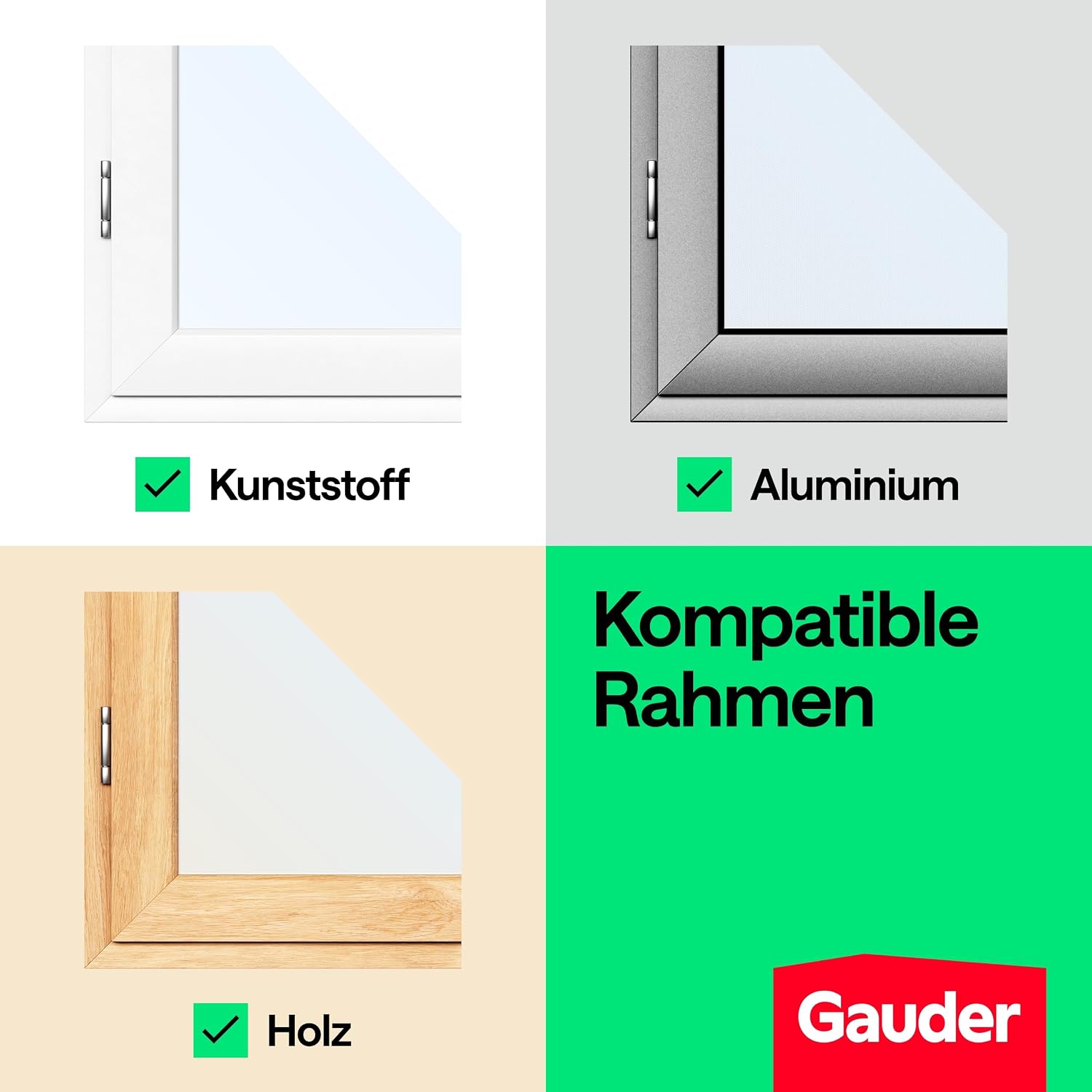 Thumbnail 3 de GAUDER Fliegengitter Fenster 130x150 cm – Insektenschutz ohne Bohren