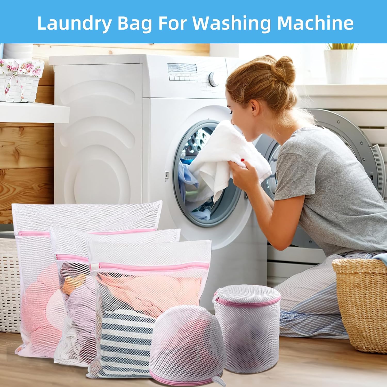 Thumbnail 4 de GOGOODA 7PCS Mesh Laundry Bags Set (XXL, XL, L, M, S, 2 Bra Bags) for Delicates
