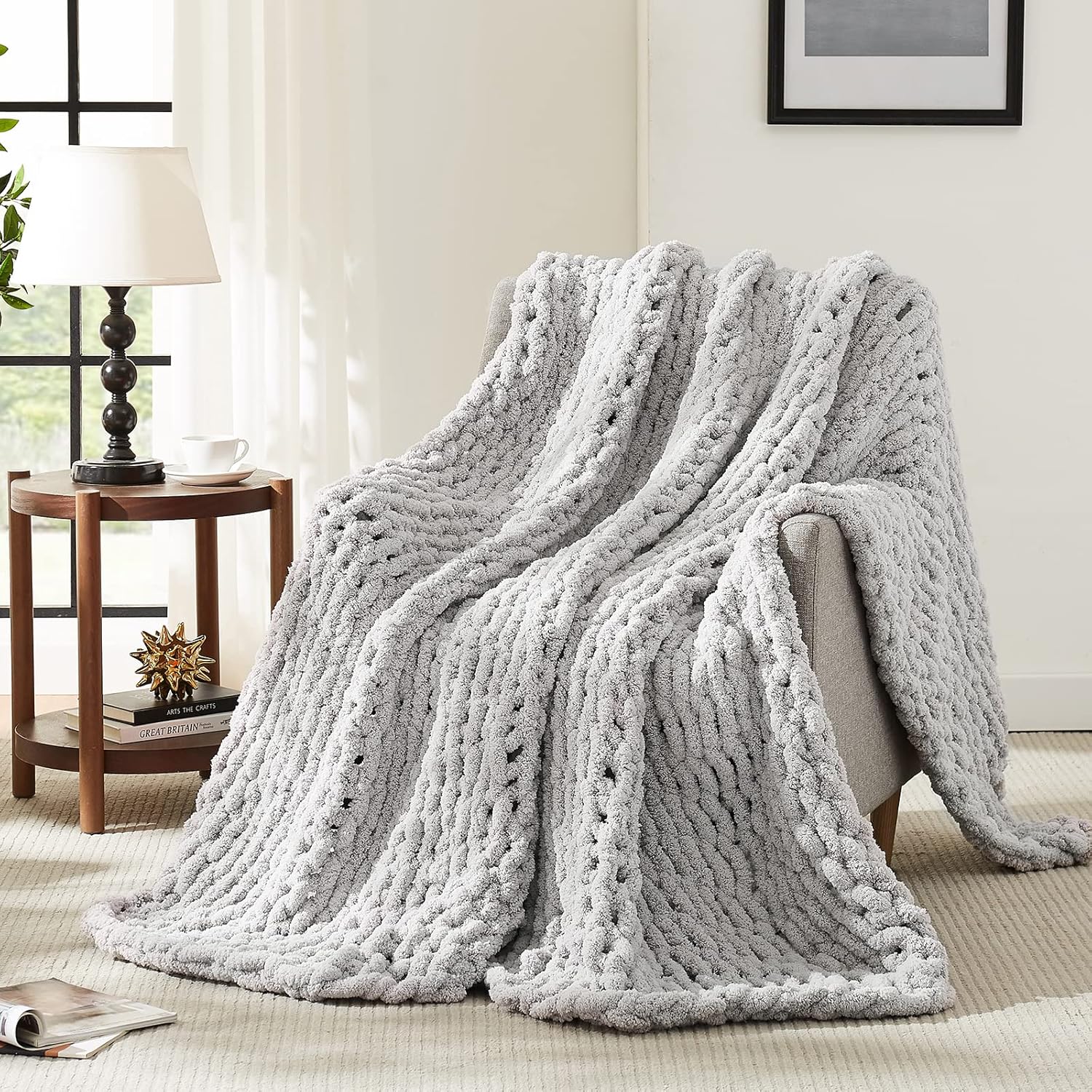 Thumbnail 6 de L'AGRATY Chunky Knit Throw Blanket 50x60 🛋