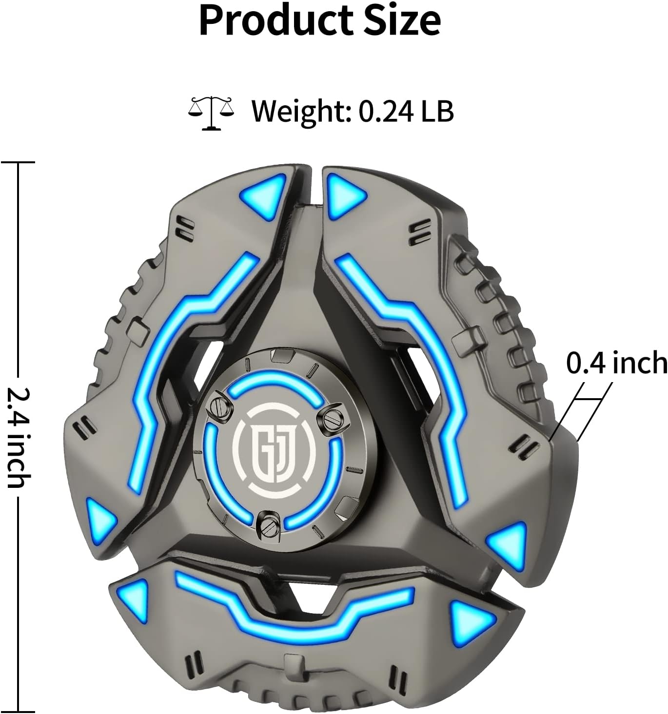 Detalle 2 de Coolden Fidget Spinner „Dunkel leuchtend“ aus Metall (Modell: rund, braun) für Anti-Stress