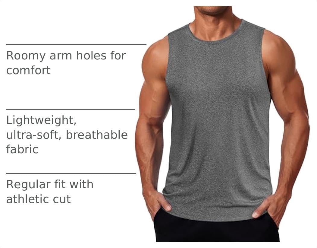 Thumbnail 3 de COOFANDY Men’s Dry Fit Workout Tank Top (UPF 50+), Sleeveless Gym & Running Muscle Shirt