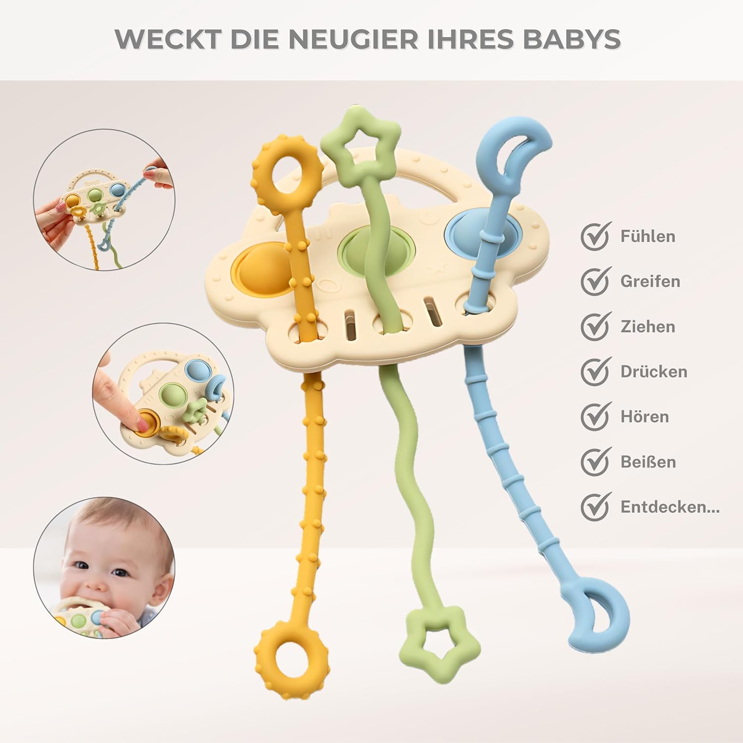 Thumbnail 4 de CAJA Motorikspielzeug Baby ab 6 Monaten – sensorisches Silikonspielzeug mit Greif- und Pop-it-Effekt