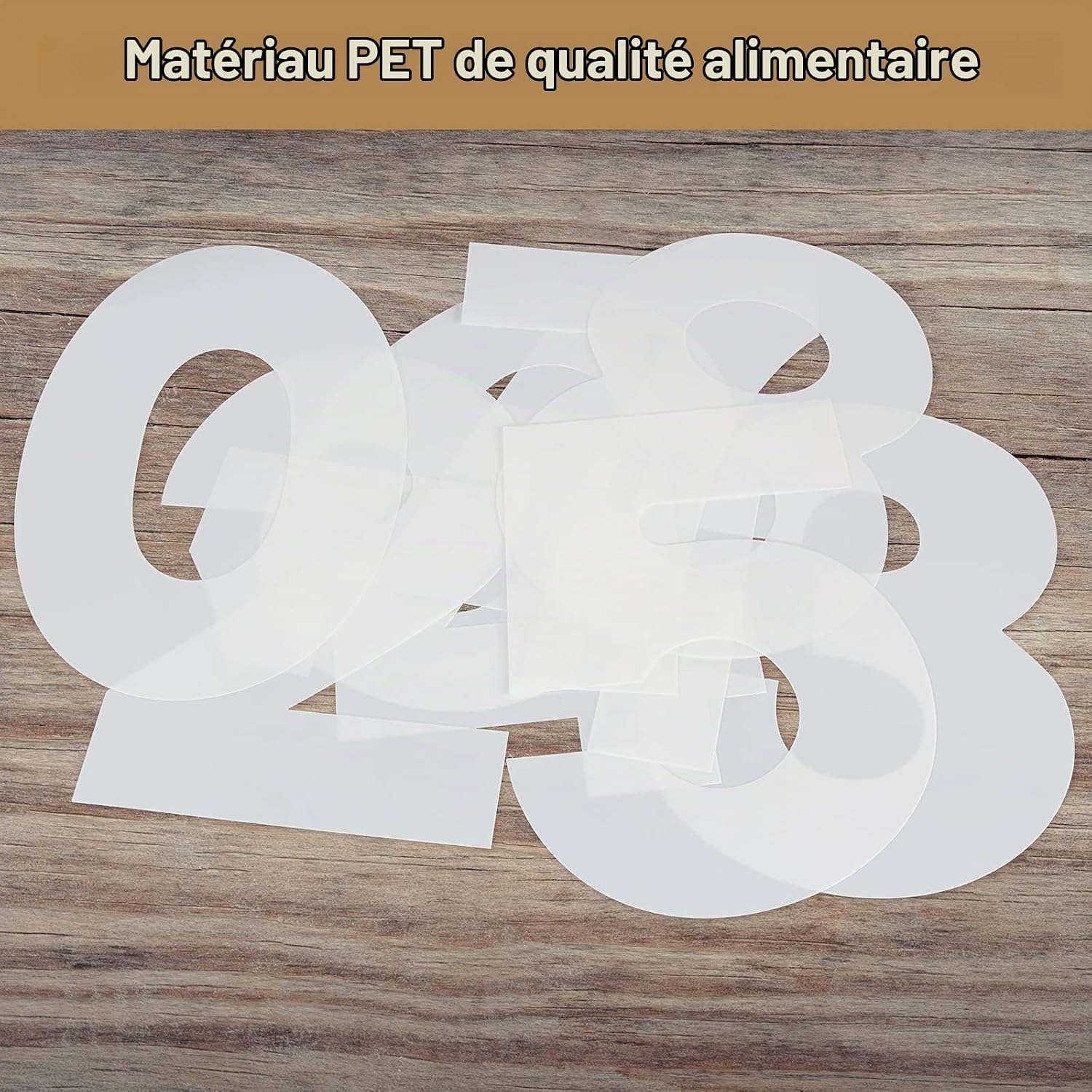 Detalle de Ysimple YFQ-134DE cijfertaartsjablonen 0-8, PET, 15,2 cm