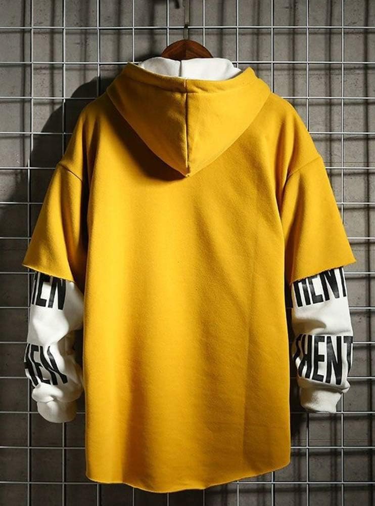 Detalle de Hello MrLin men’s techwear hip hop hoodie with patchwork and 3D printed smiley