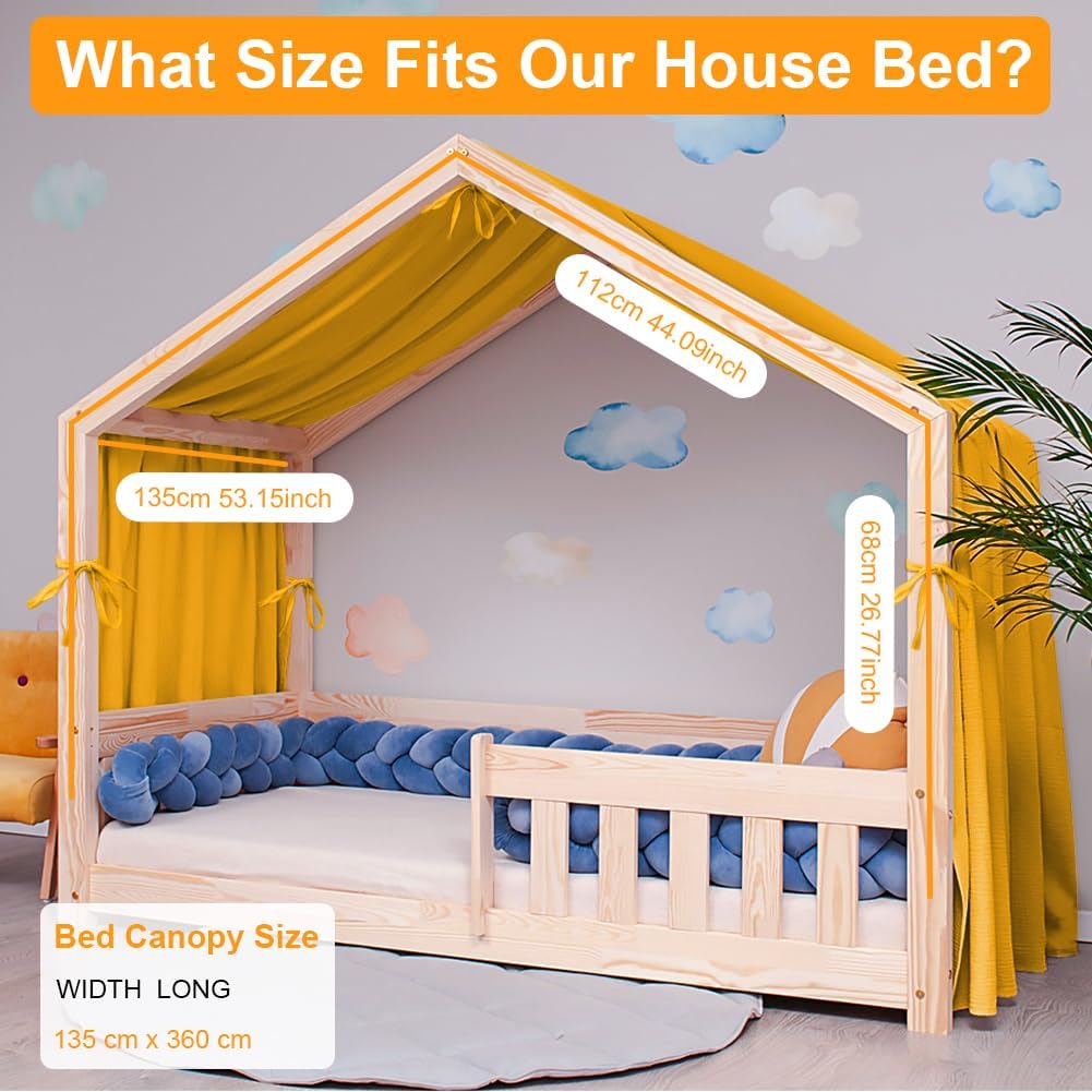 Thumbnail 1 de Vicloon Tenda Letto Bambini 135 x 360 cm Curcuma