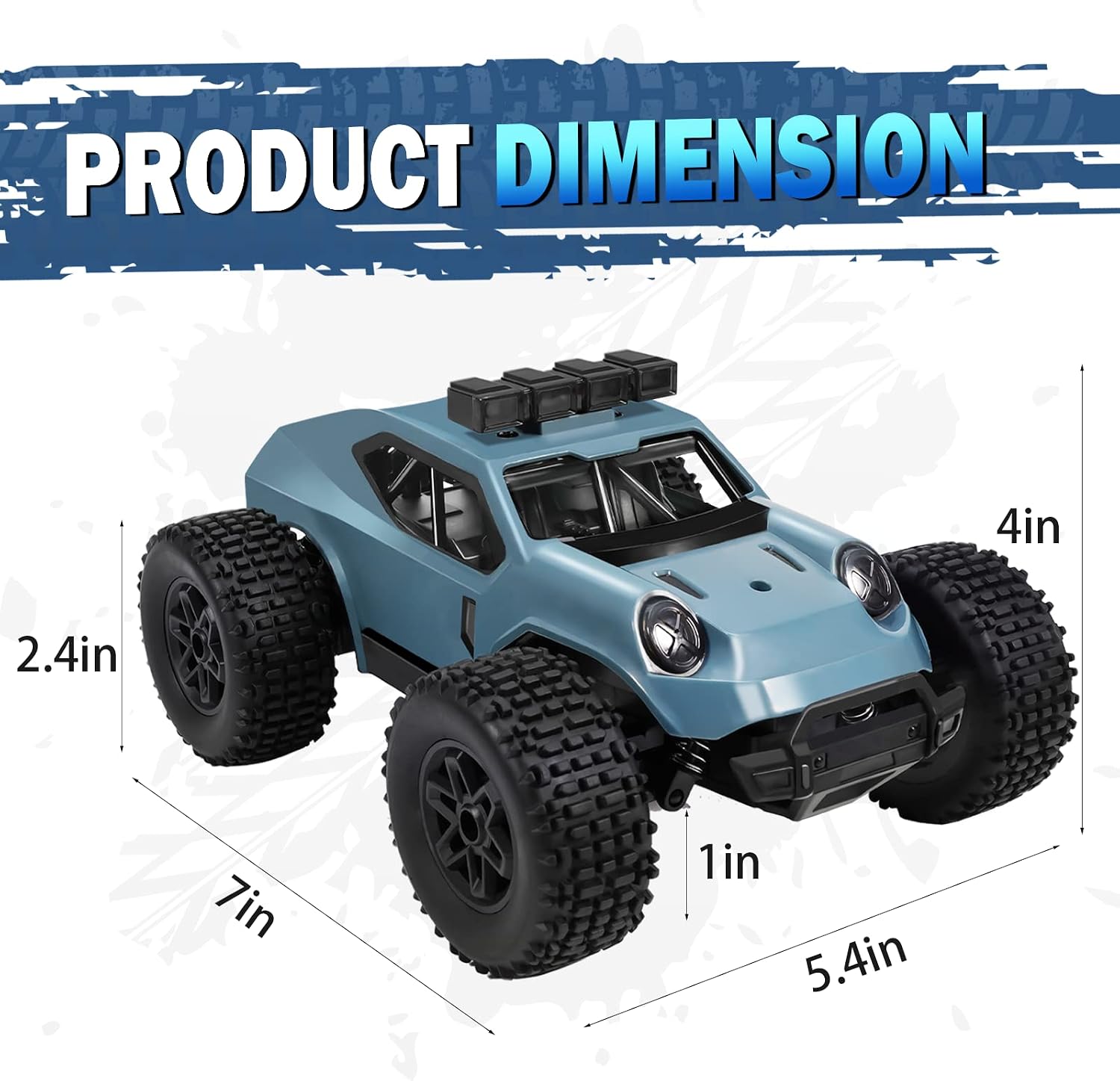 Thumbnail 4 de Kizeefun 8837 RC-monstertruck 1:20 met 2,4 GHz, led-koplampen en 2 accu’s