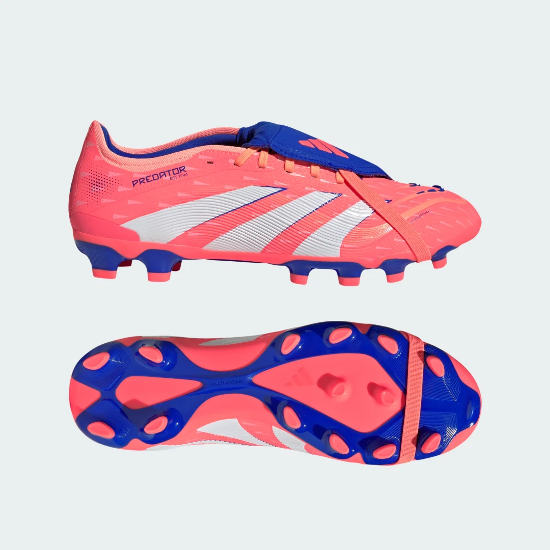 Detalle de adidas Predator Pro bota con lengüeta plegable multisuperficie en naranja