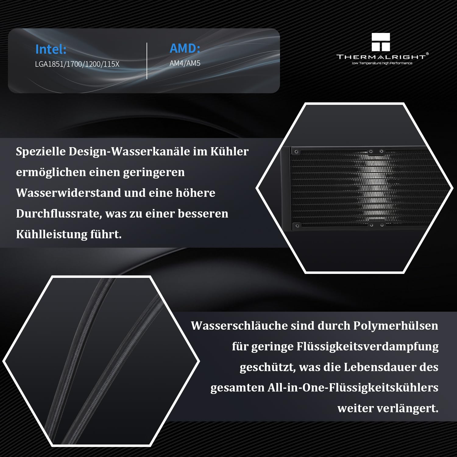 Thumbnail 2 de Thermalright AQUA ELITE 240 ARGB V2 CPU Wasserkühler – 240 mm All-in-One mit RGB, AM4/AM5 & Intel LGA-kompatibel