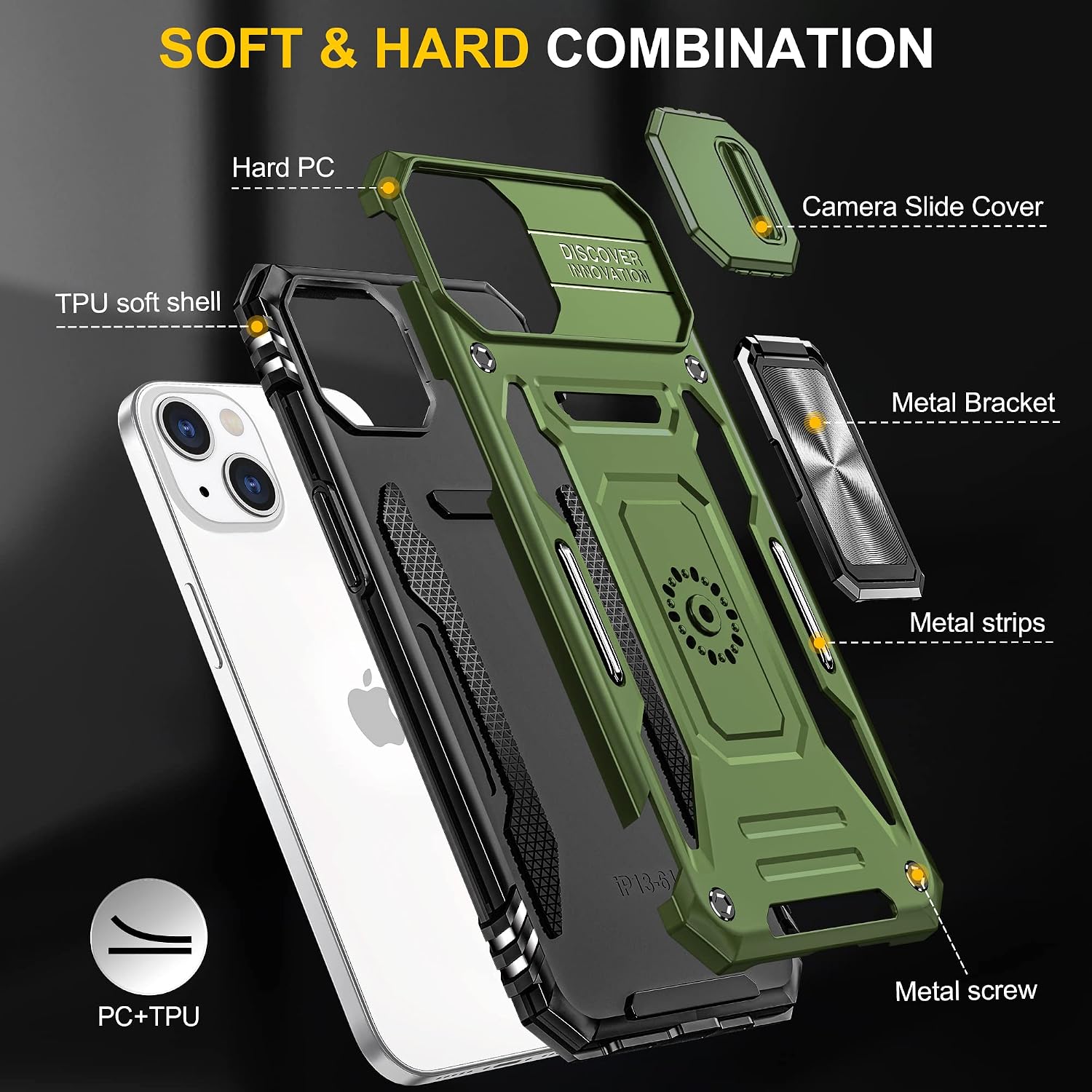 Thumbnail 6 de Jshru iPhone 13 Case with 2‑Pack Screen Protectors