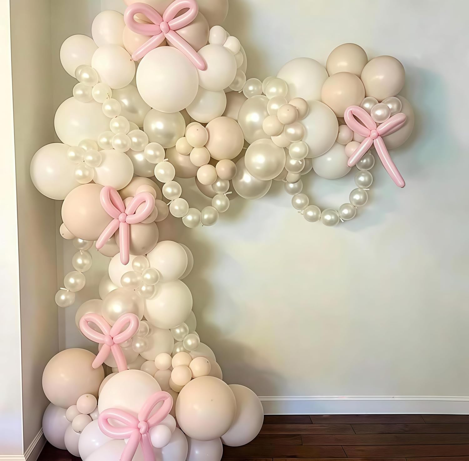 Thumbnail 6 de Pearl White Linking Balloons (100pcs, 6 inch) with Quick Link Tails for Seamless Balloon Walls and Arches