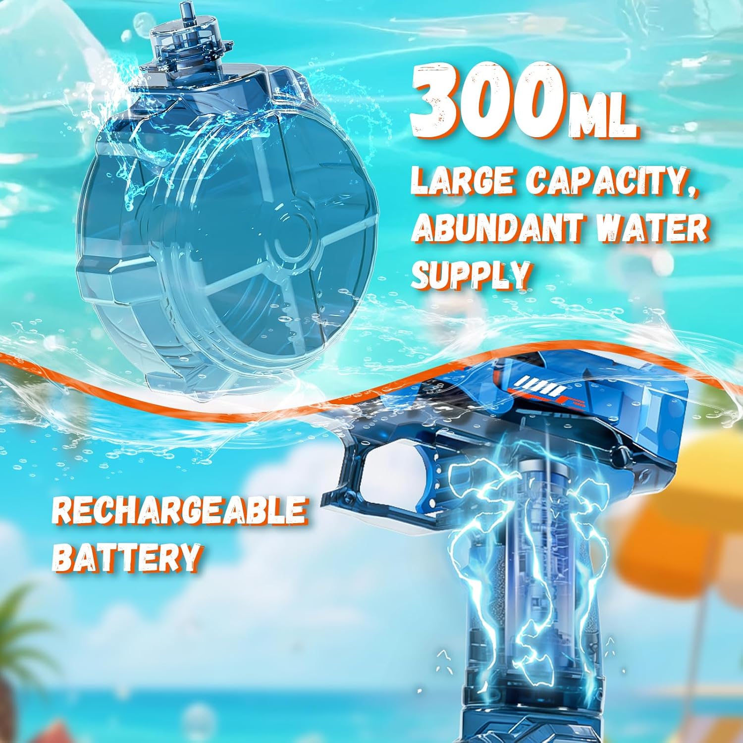 Thumbnail 4 de Doloowee Electric Water Gun: 300ml, 6m Range, LED Lights for Night Play