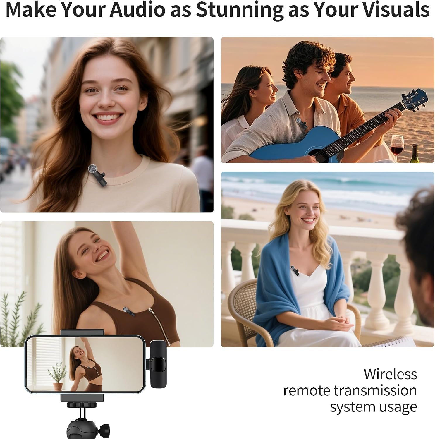Detalle 2 de Uewpv 2026 Microfono Wireless: Kit dualità per Vlog e contenuti social