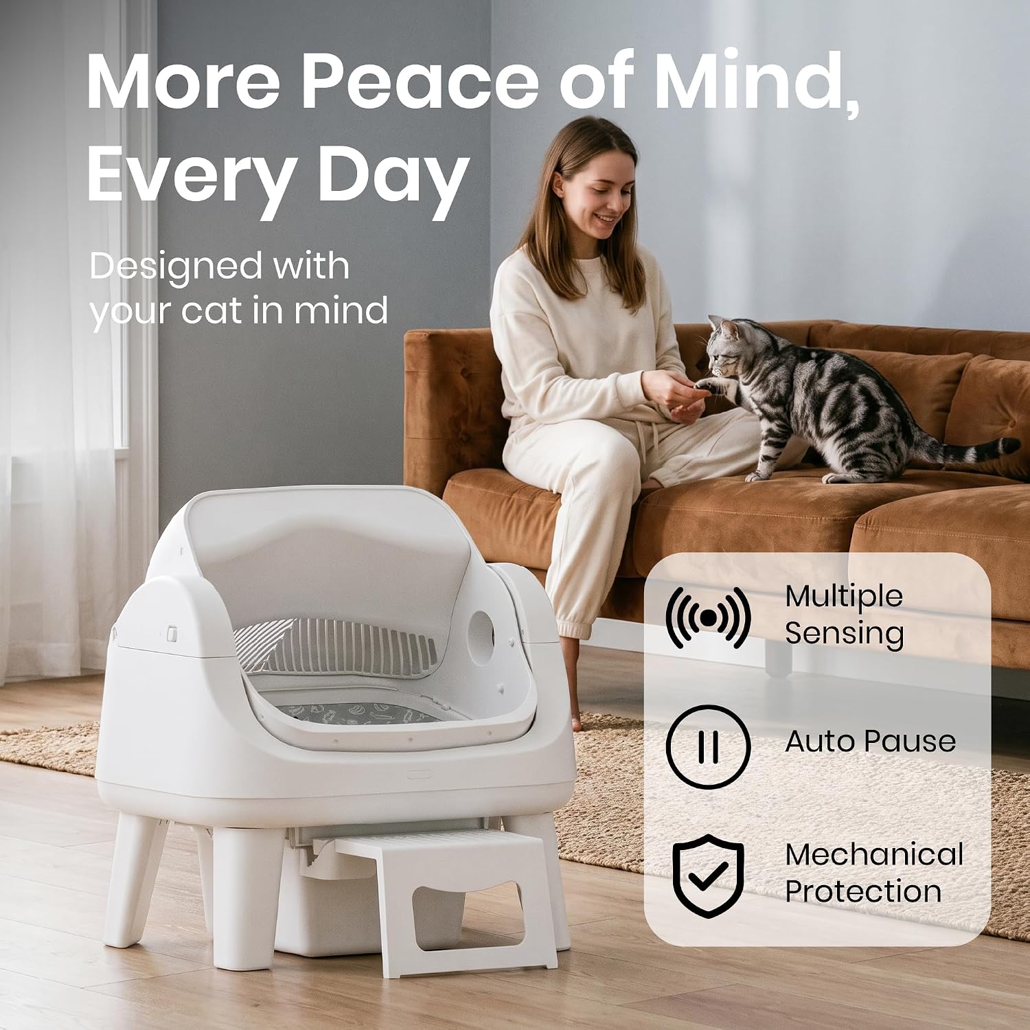 Detalle 2 de Automatic Cat Litter Box, Open-Top Design