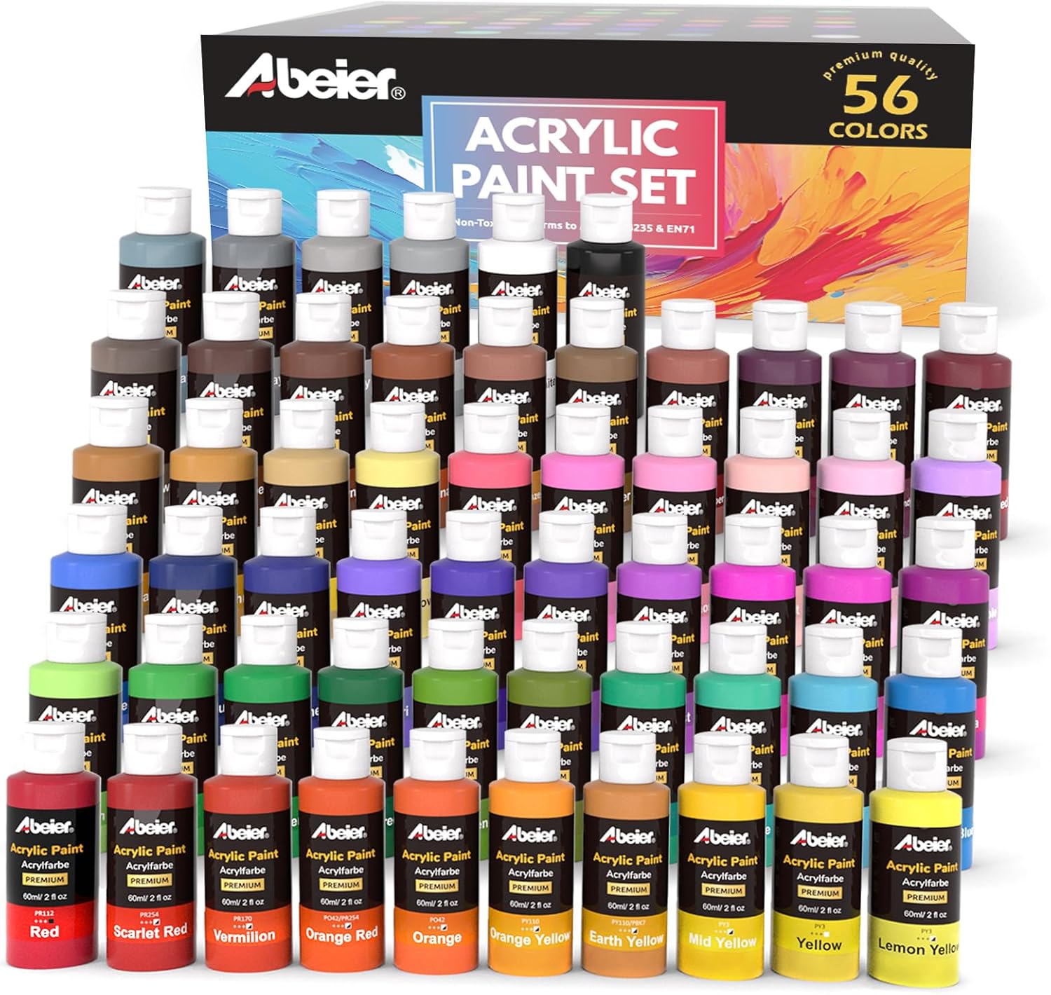 Detalle de ABEIER Acrylfarben 56 Farben 🖌