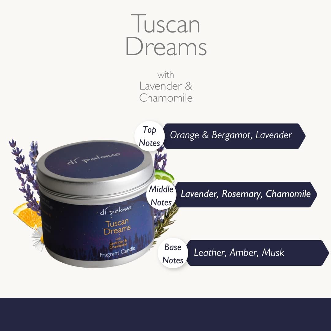 Thumbnail 1 de Di Palomo Tuscan Dreams Tin Candle (200g) – lavender & chamomile scented candle