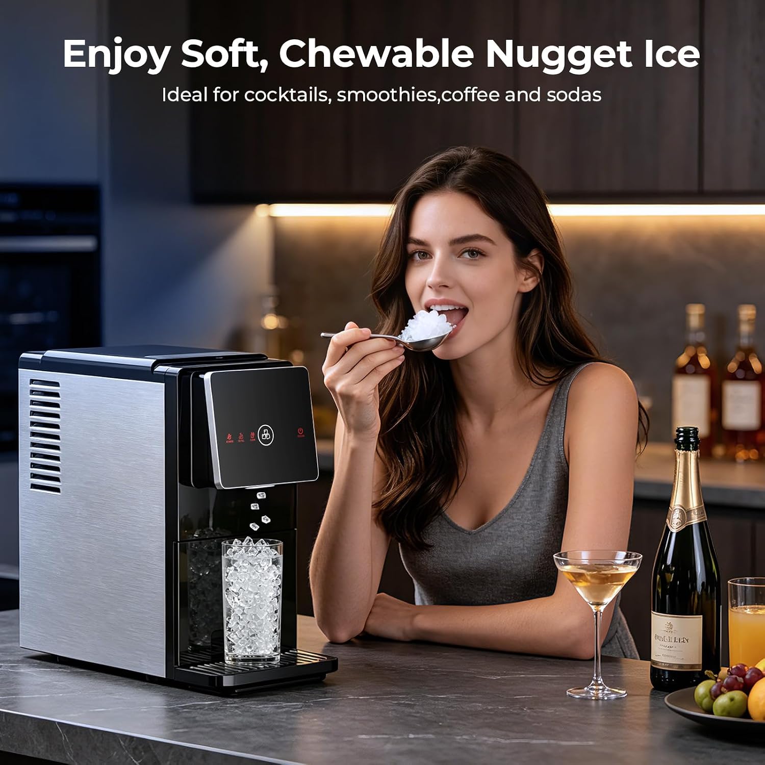 Detalle de Antarctic Star HZB-15DN Nugget Ice Maker with Self-Dispensing and Self-Cleaning