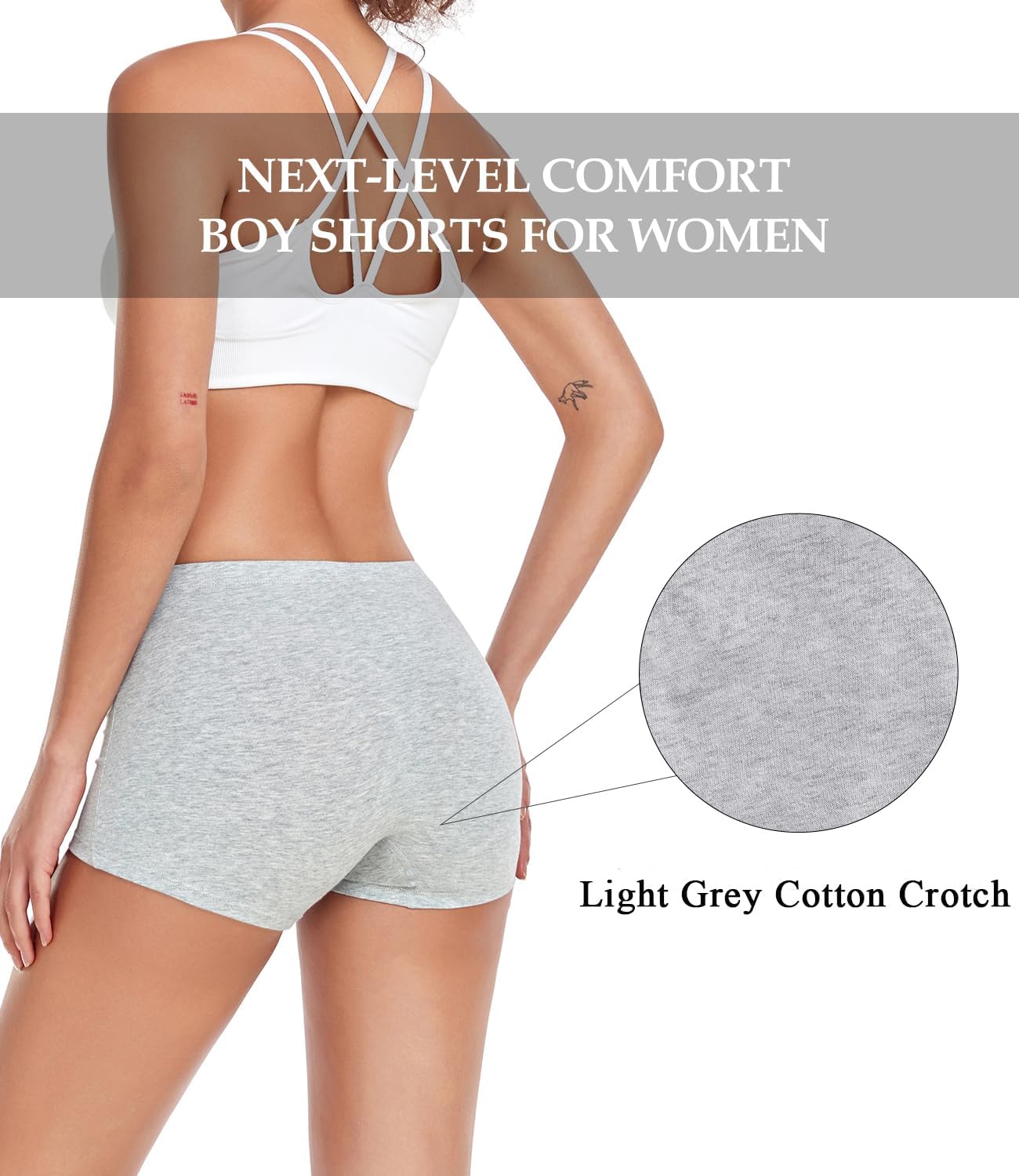 Detalle de wirarpa Women's Cotton Boyshorts Panties — 4 Pack