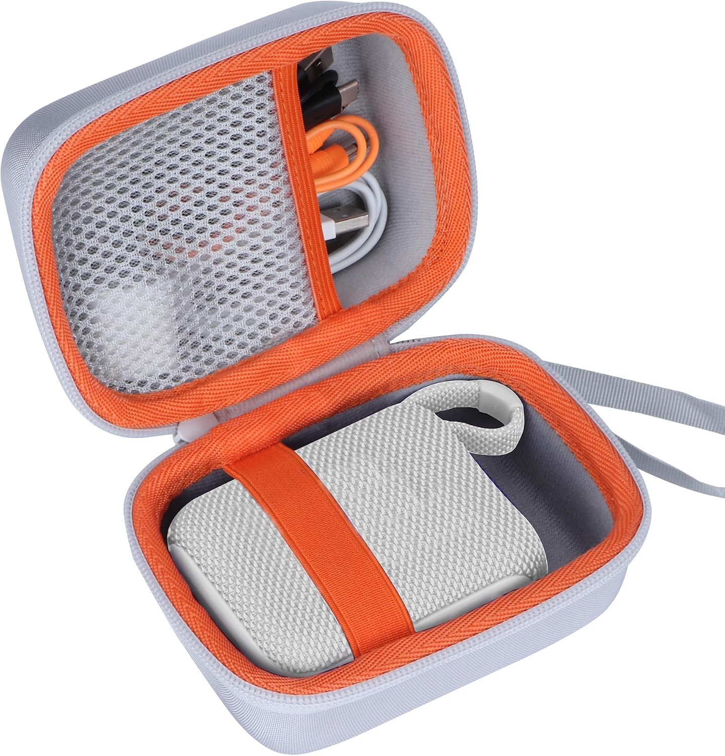 Detalle 2 de Lebakort Hartschalen-Schutzhülle Etui Tasche für JBL Go 4 / JBL Go 3 (Weiß)