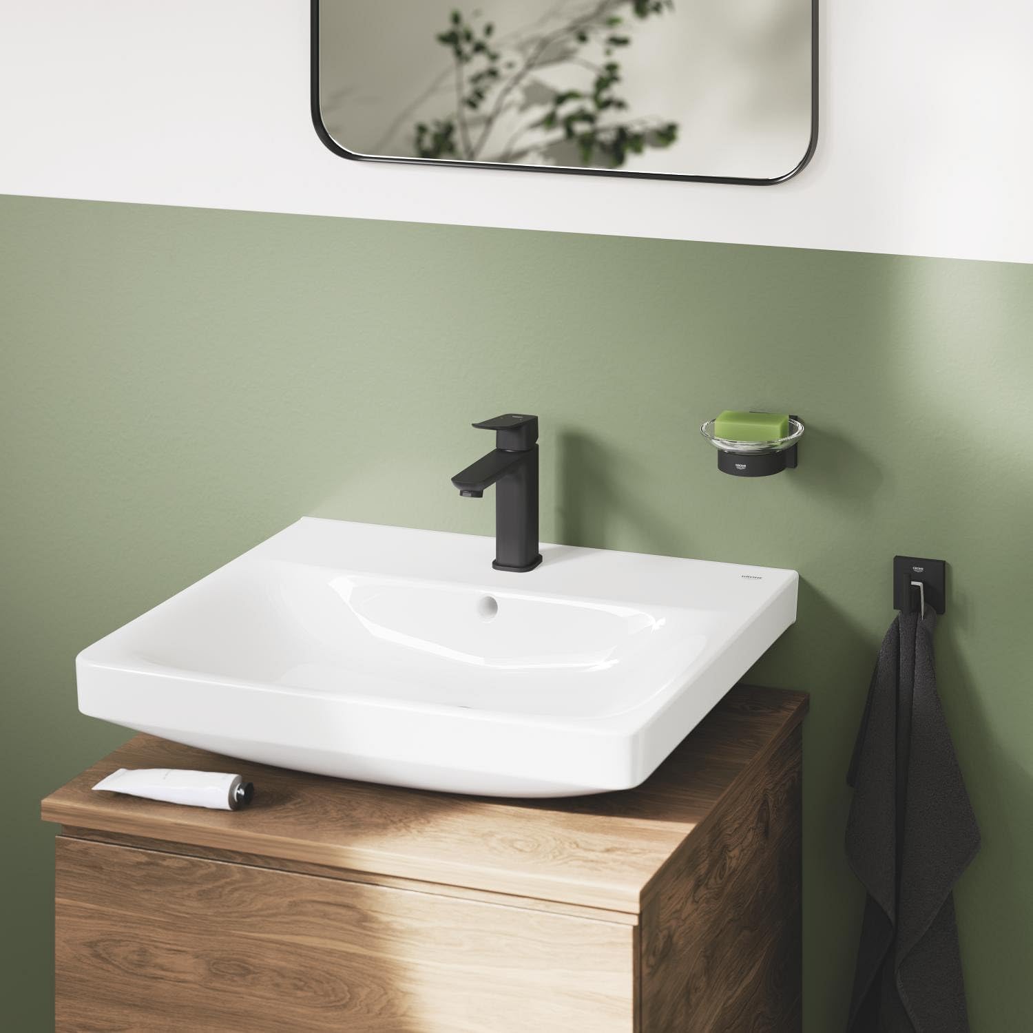 Thumbnail 1 de GROHE Dice – Mitigeur Lavabo Monocommande Noir Mat, Taille M, avec QuickTool (1018332430)