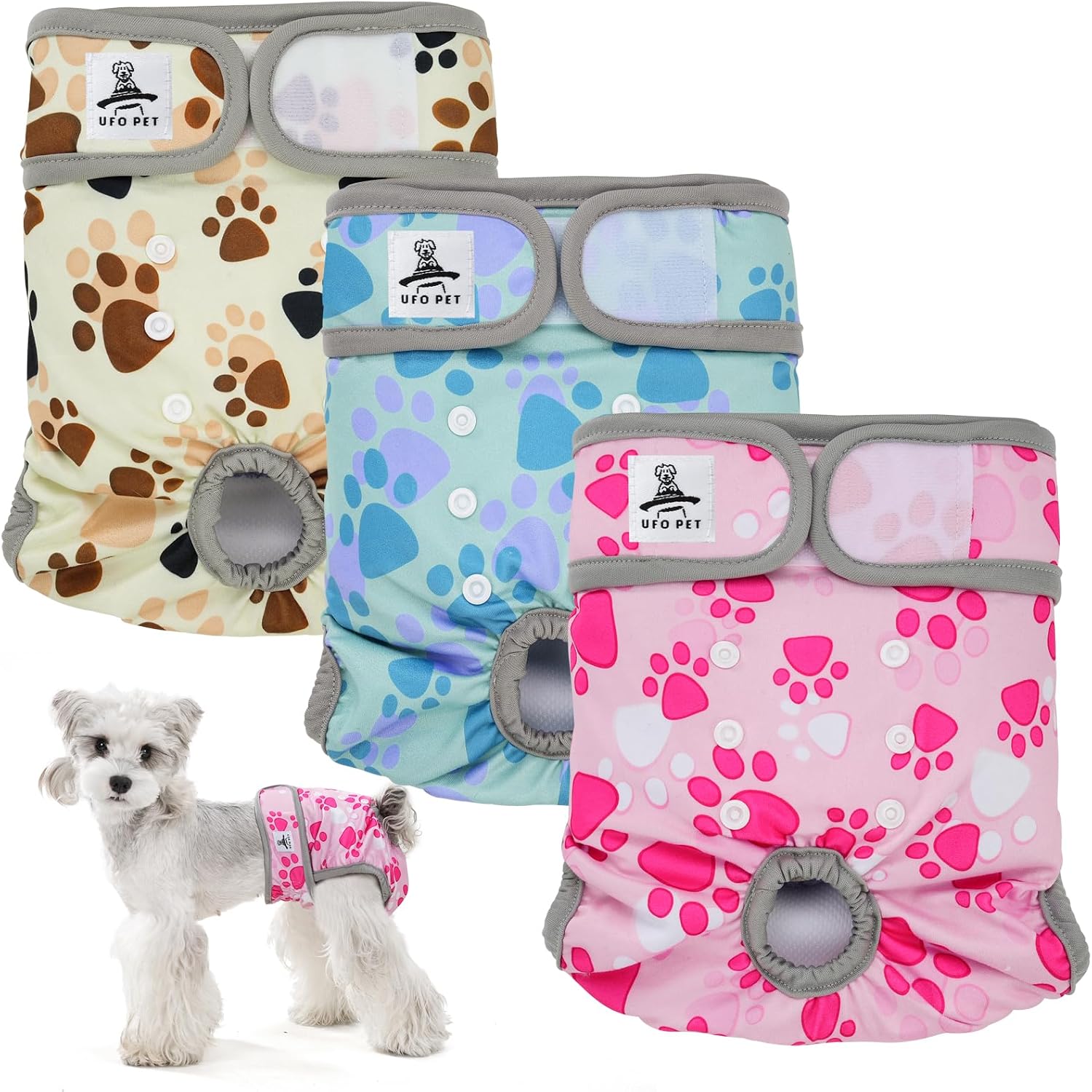 Detalle de UFO PET Mutandine Cane Femmina Calore Lavabili XL (3 Pezzi) – Pannolini per Cani in Calore