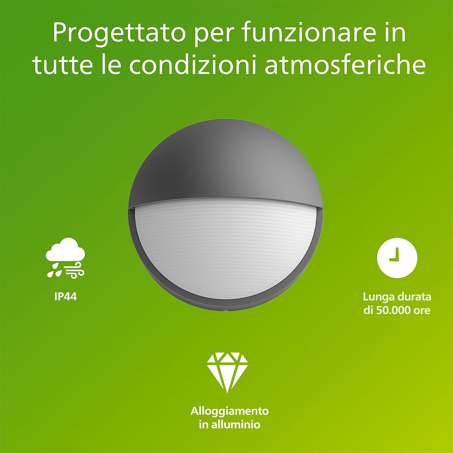 Thumbnail 1 de Philips Capricorn Ultra-Efficient applique da esterno con sensore di movimento, 800 lm, 2700 K, IP44 grigio antracite