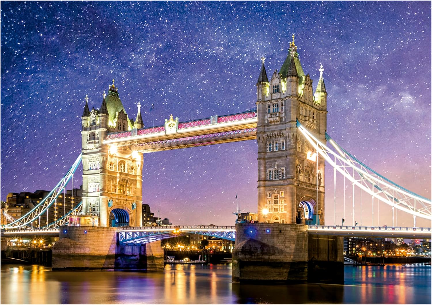 Thumbnail 1 de Educa Puzzle 1000 pièces « Neon » Tower Bridge qui brille dans l’obscurité (dès 14 ans)