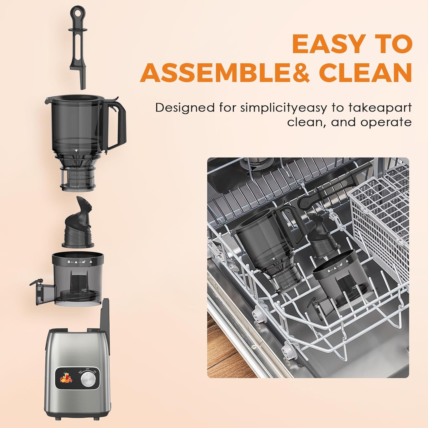 Thumbnail 5 de Juicer Machines Cold Press Juicer with 5.3" Extra-Wide Feed Chute (Slow Masticating, BPA-Free)