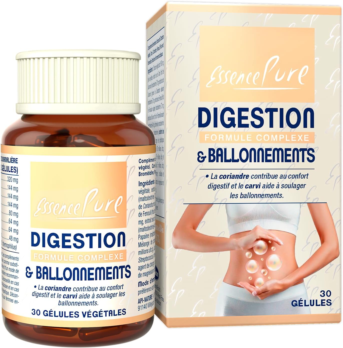 Detalle de Charbon actif + Probiotiques | Digestion & Ballonnements – 30 gélules