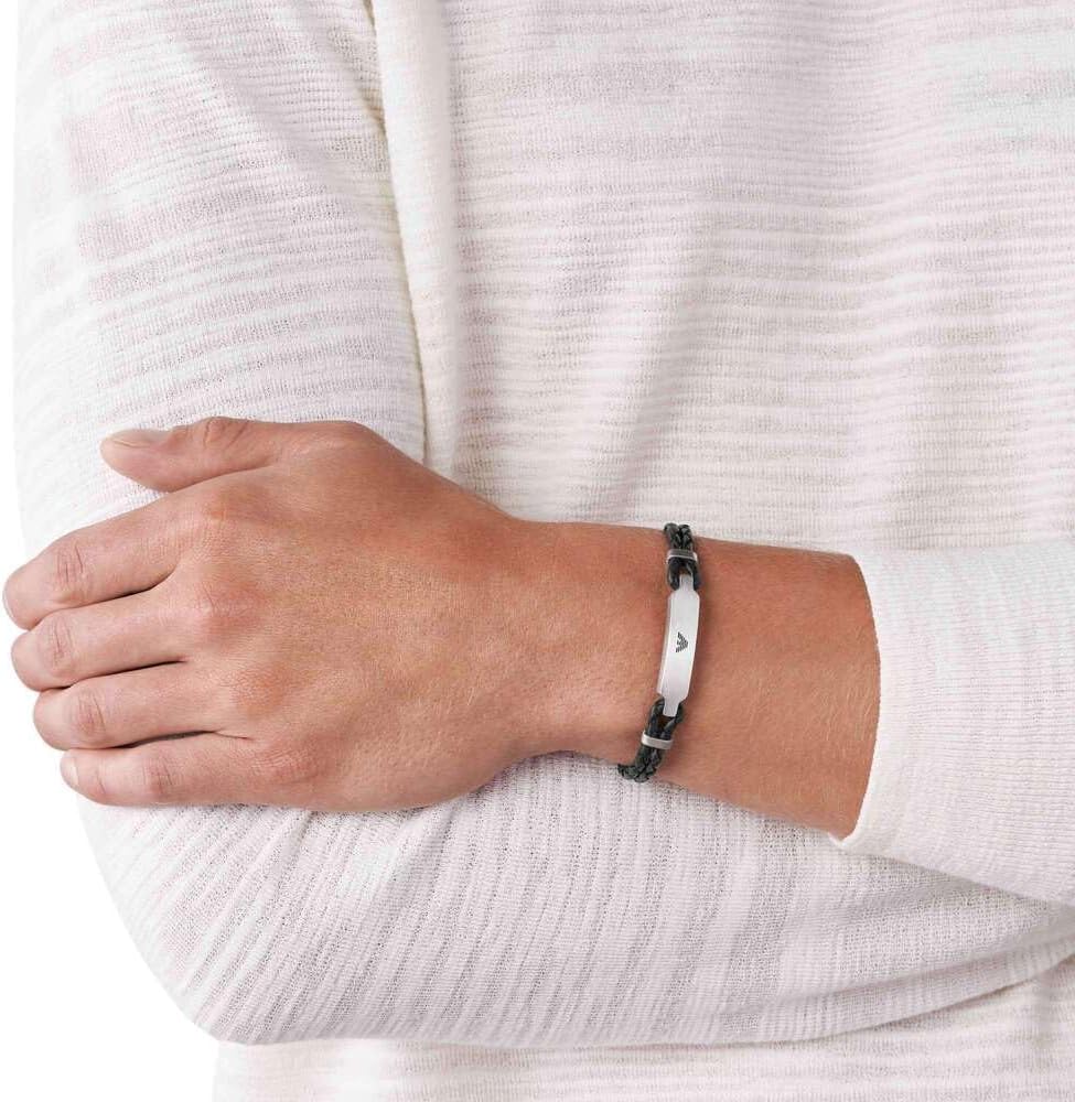 Thumbnail 1 de Emporio Armani Bracelet homme Acier inoxydable Noir Jett