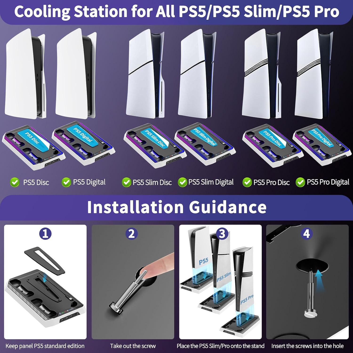 Detalle 2 de JORREP Charging Station for PS5 Dual Controller