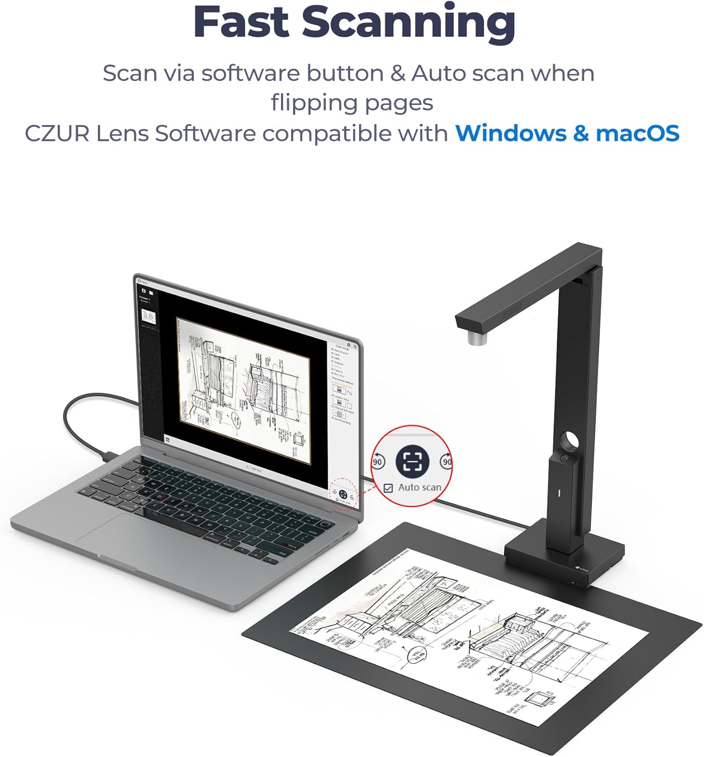 Thumbnail 2 de CZUR Lens 800 Pro scanner documenti A4 8 MP