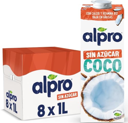 Detalle de Alpro Senza Zuccheri Bevanda al Cocco 100% vegetale – 8 confezioni da 1 L