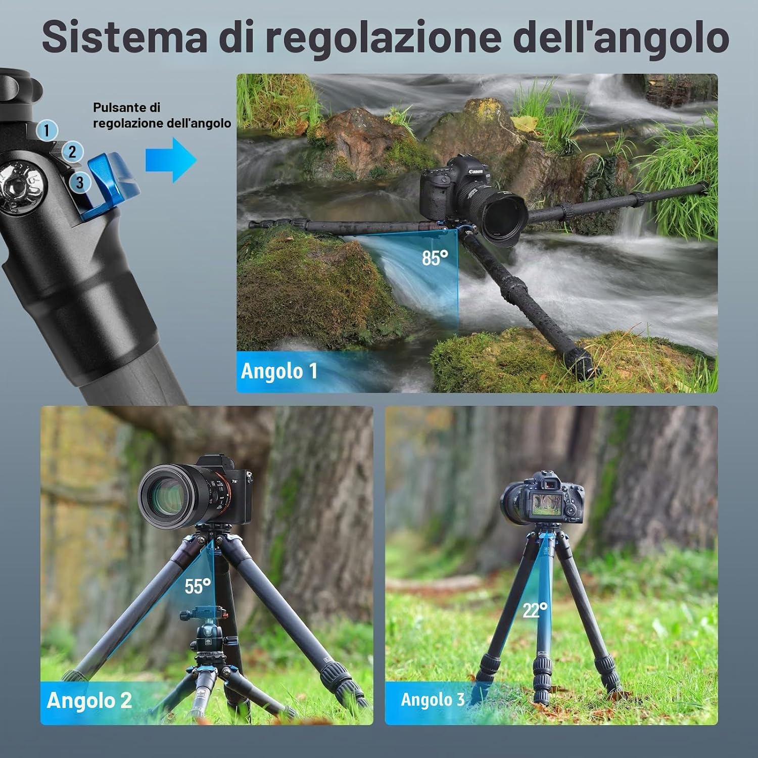 Thumbnail 5 de SIRUI AM-284 Treppiede in carbonio da viaggio, 120 cm, 4 sezioni, carico 15 KG