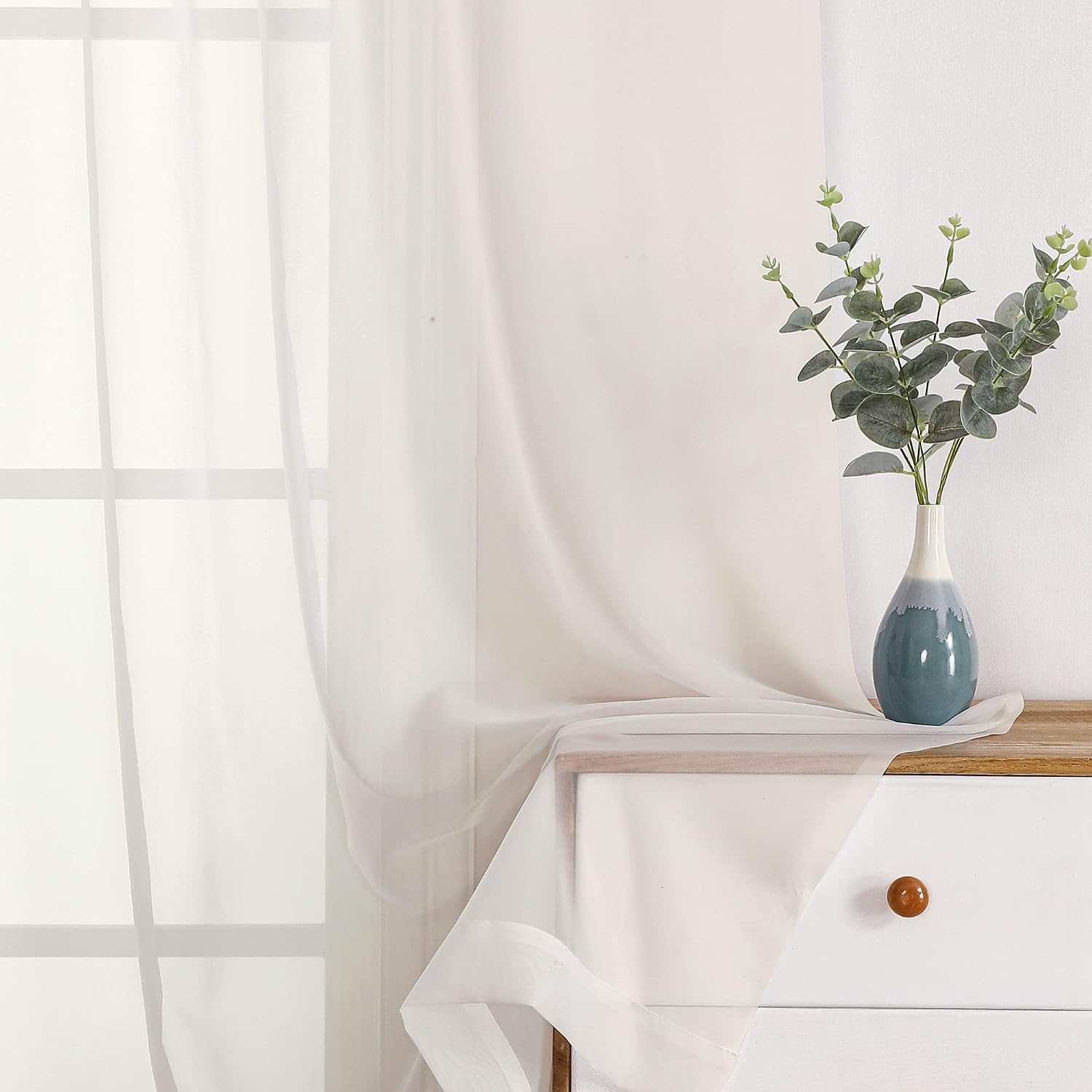 Detalle de OWENIE Sheer Curtains, 108-Inch Length