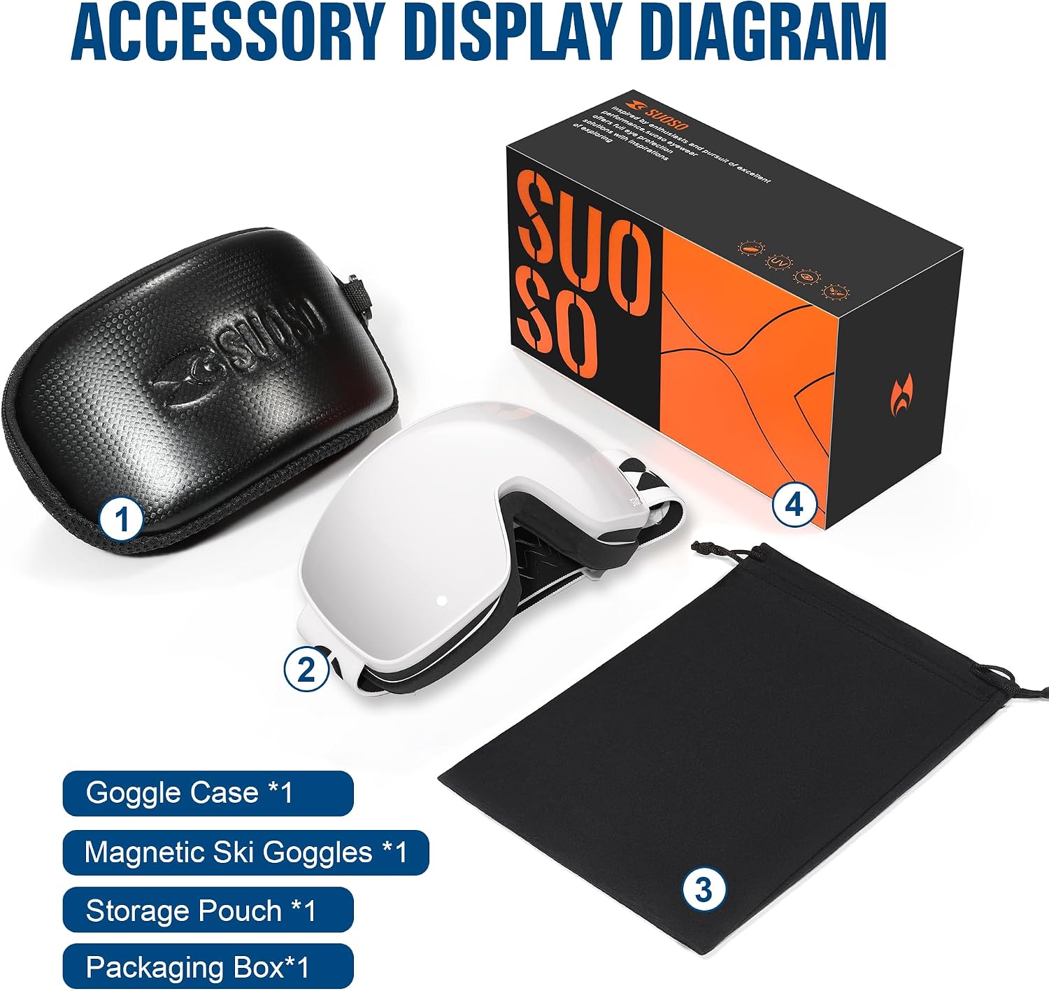 Thumbnail 5 de Suoso Ski Goggles Anti Fog UV400 99.99%