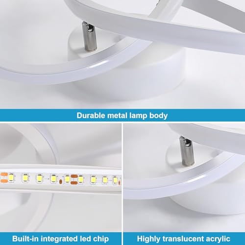 Detalle de Comely Lampada da Soffitto LED Moderna 22W, 2500 lm – Plafoniera Creativa a Forma di Fiore