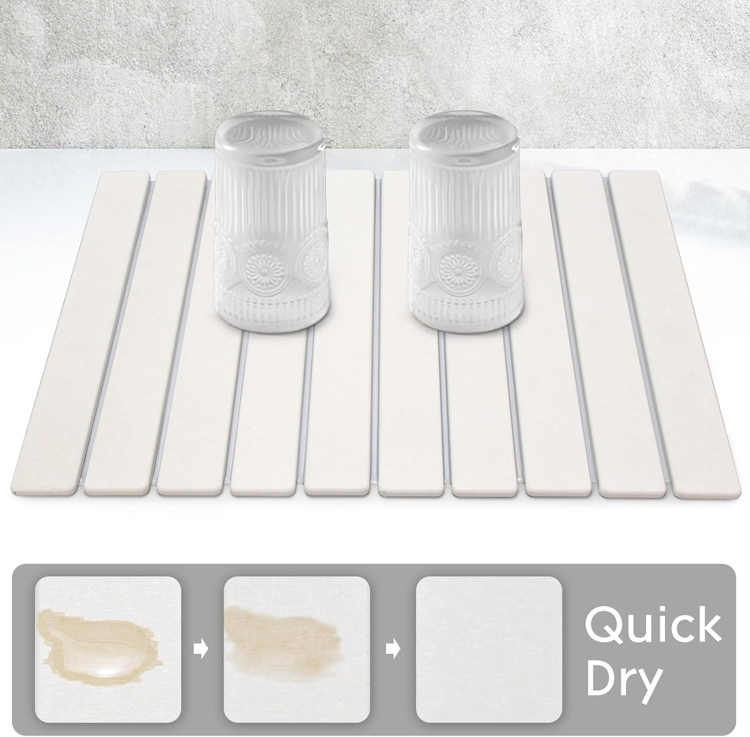 Detalle 2 de Large Stone Dish Drying Mat 24" absorbent 🧽