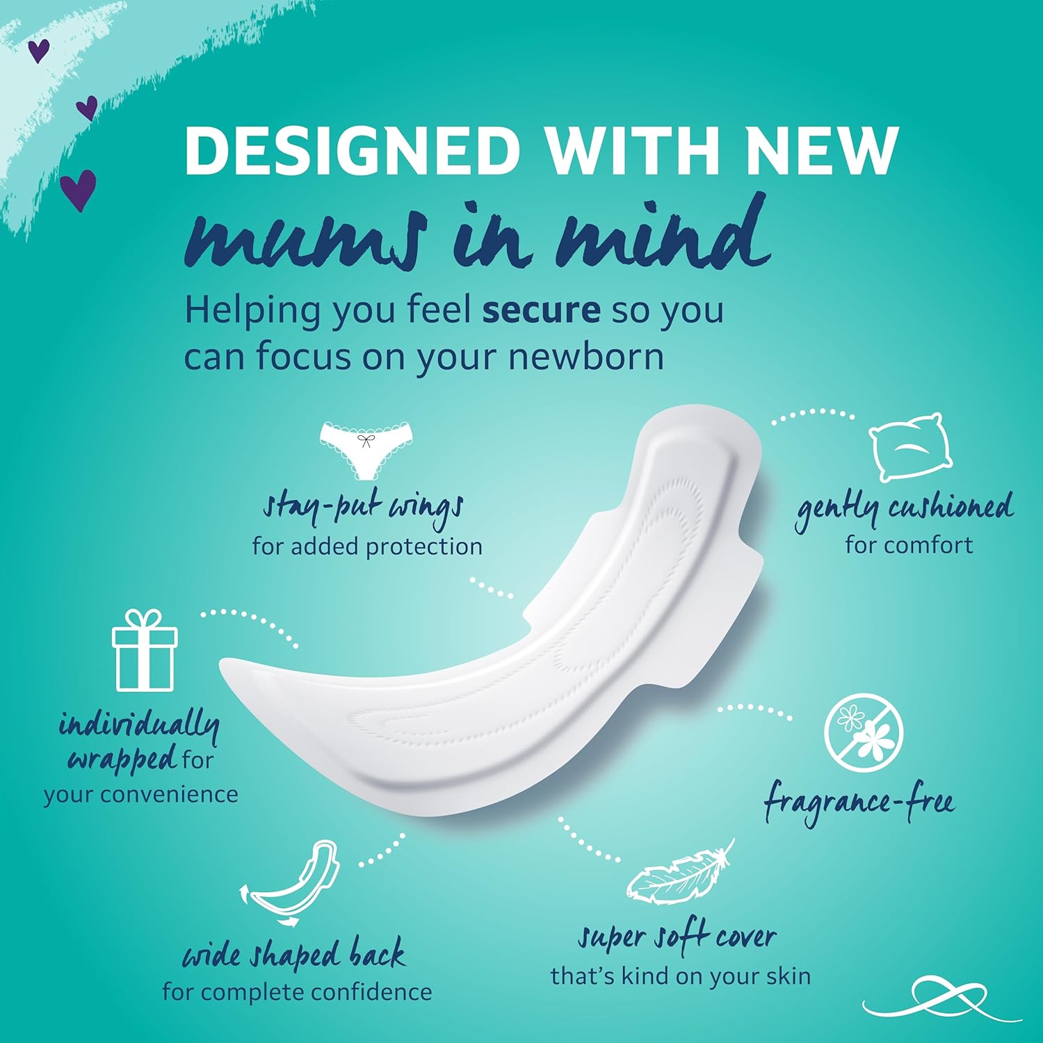 Thumbnail 2 de Lil-Lets Maternity Pads with Wings – Extra Long Maxi Thick (30 pads, 3 packs)