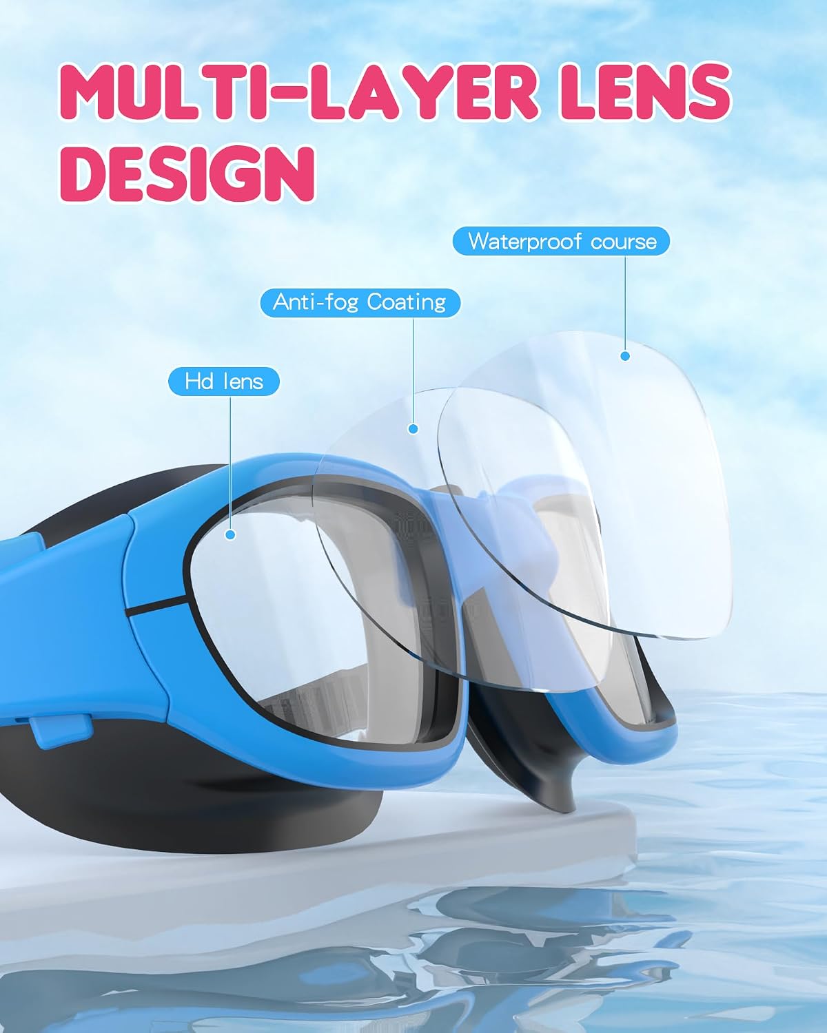 Thumbnail 2 de Zeligerstar Kids Swimming Goggles – Anti-Fog UV Protective Wide Vision for Boys & Girls (6–14)