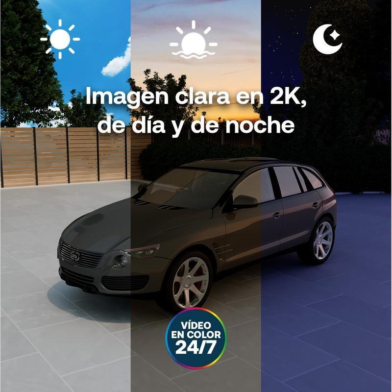 Detalle de Cámara IP Arlo Essential 3 2K: visión nocturna en color, audio bidireccional y instalación para interior y exterior