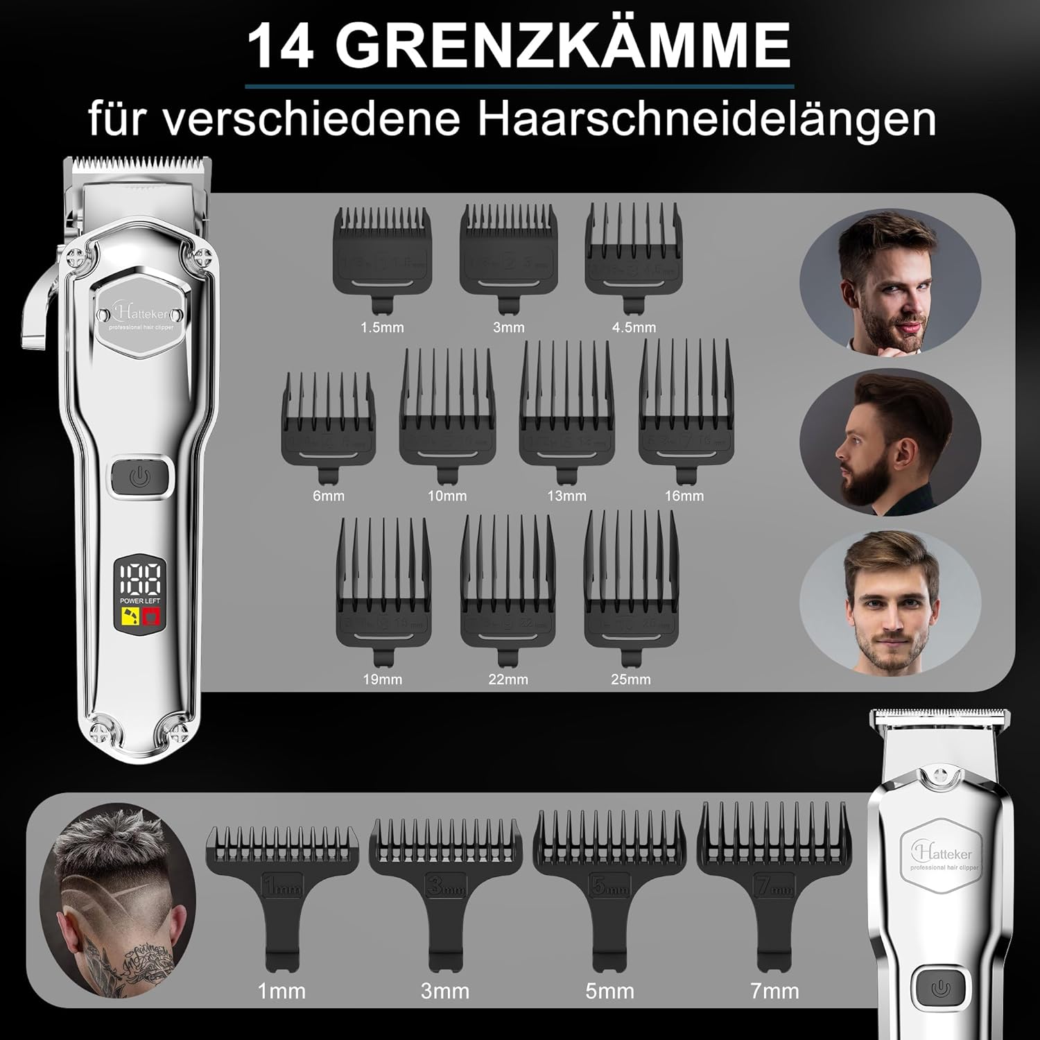Thumbnail 4 de Hatteker Haarschneidemaschine 1200 mAh 💇