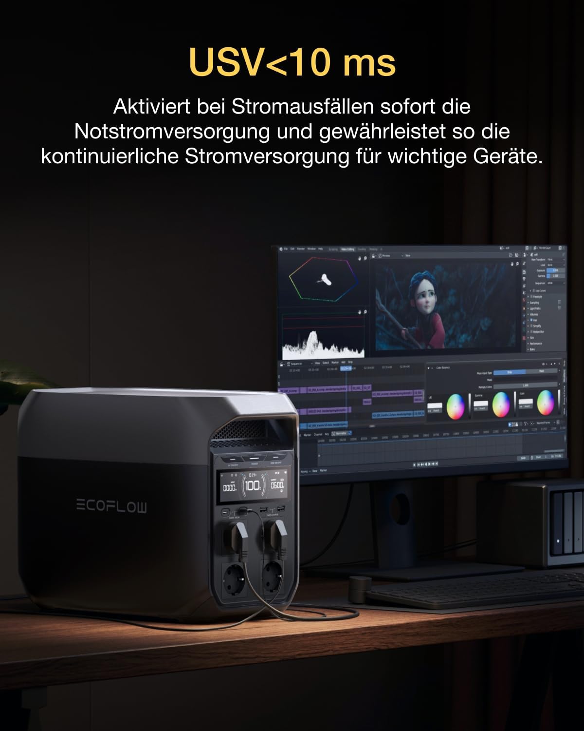 Thumbnail 6 de EF ECOFLOW DELTA 3 Tragbare Powerstation – 1024 Wh, LiFePO4, Schnellladung, erweiterbar bis 5 kWh