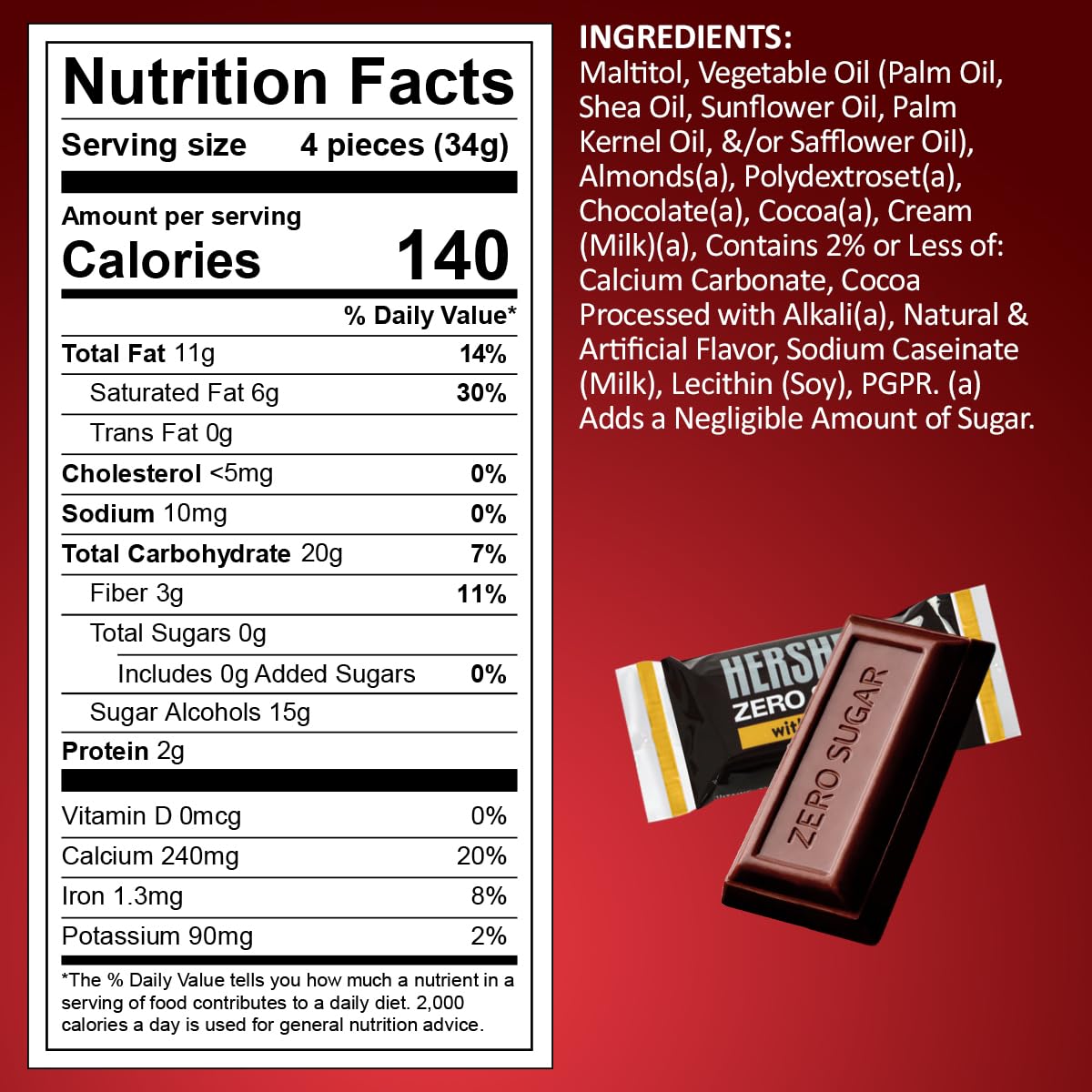 Detalle de SWEETSIDE CANDY CO. Zero Sugar Milk Chocolate Candy with Almonds, 3-Pack