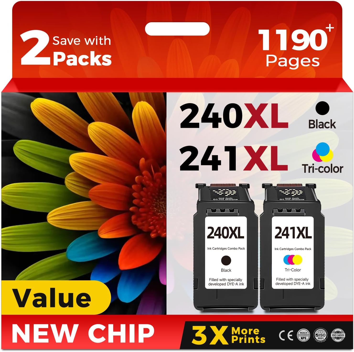 Detalle de PG-240 CL-241 XL Ink Cartridge Combo 2-Pack