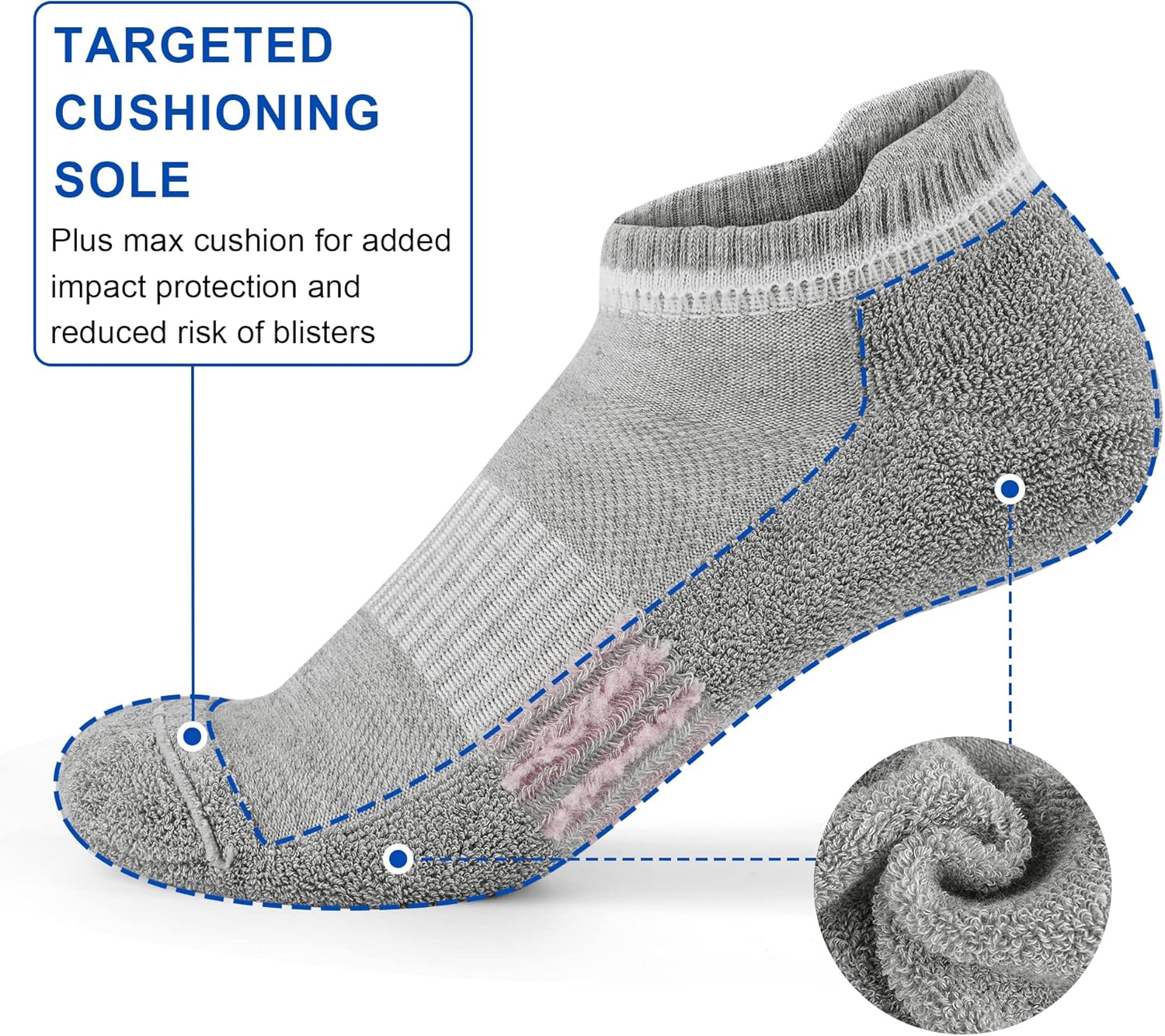 Detalle 1 de Amutost Ankle Socks Womens Athletic Running 3 Pairs