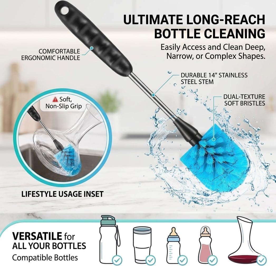 Detalle 2 de ALINK brush11blue 11-Piece Bottle Cleaning Brush Set, Blue