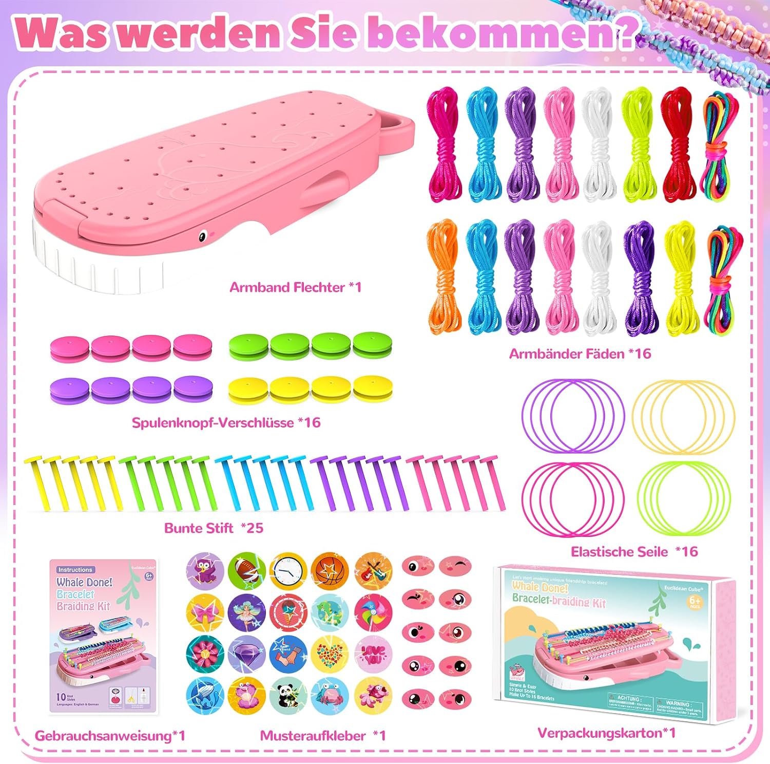 Thumbnail 2 de Euclidean Cube Freundschaftsarmband Selber Machen Rosa