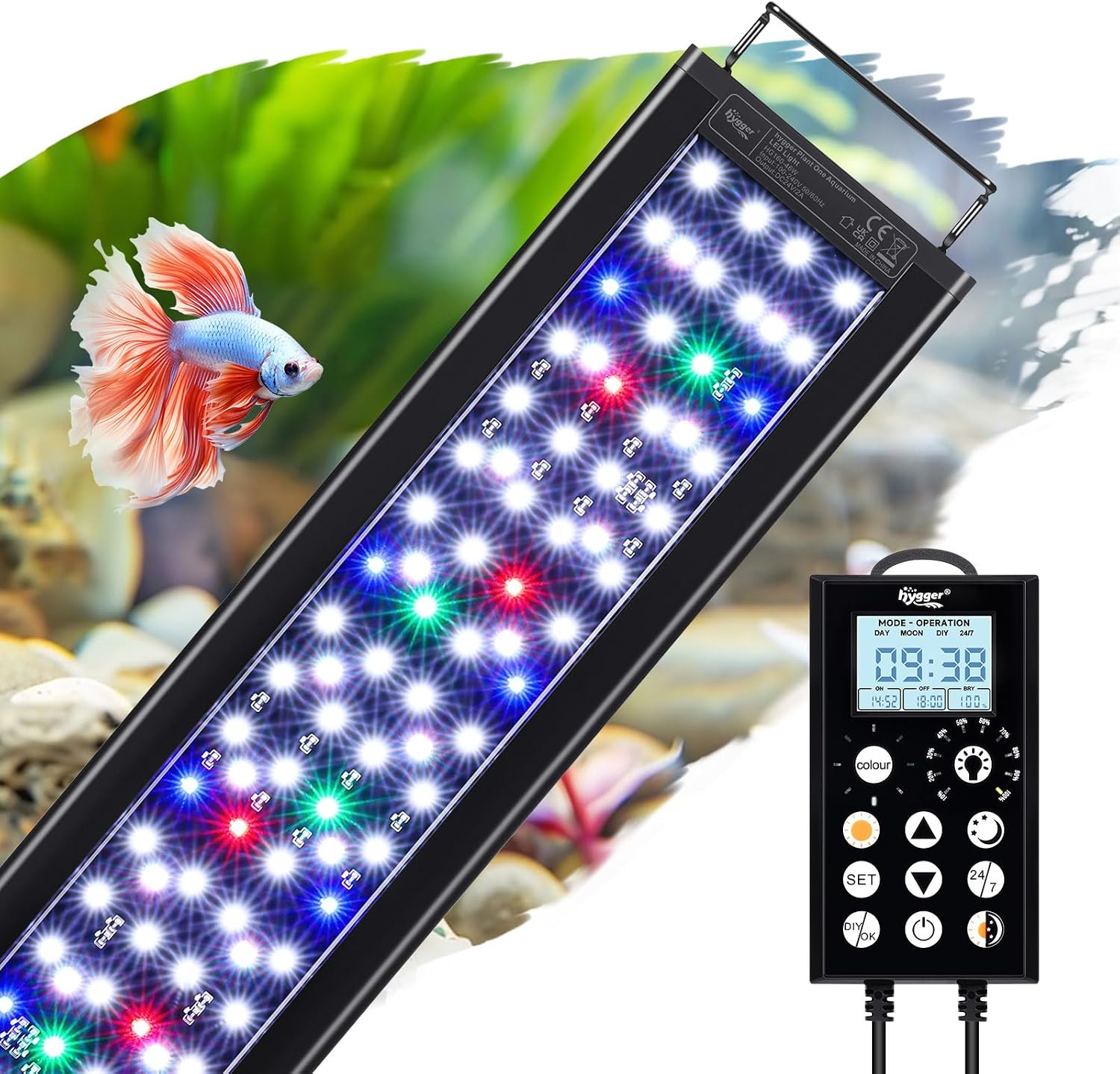 Detalle de hygger Aquarium Beleuchtung 46W (90-105CM)